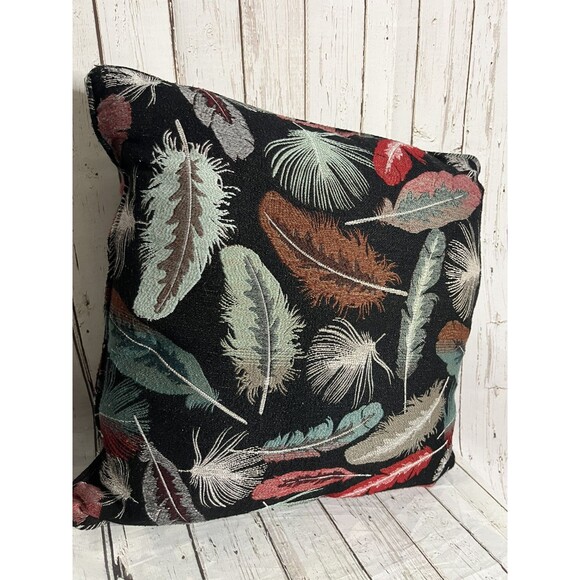 KRAVET LEE JOFA Black Multi Color Feathers Jacquard Pillow - Picture 3 of 5